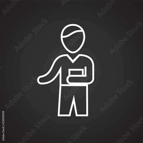 Manager thin line on black background icon