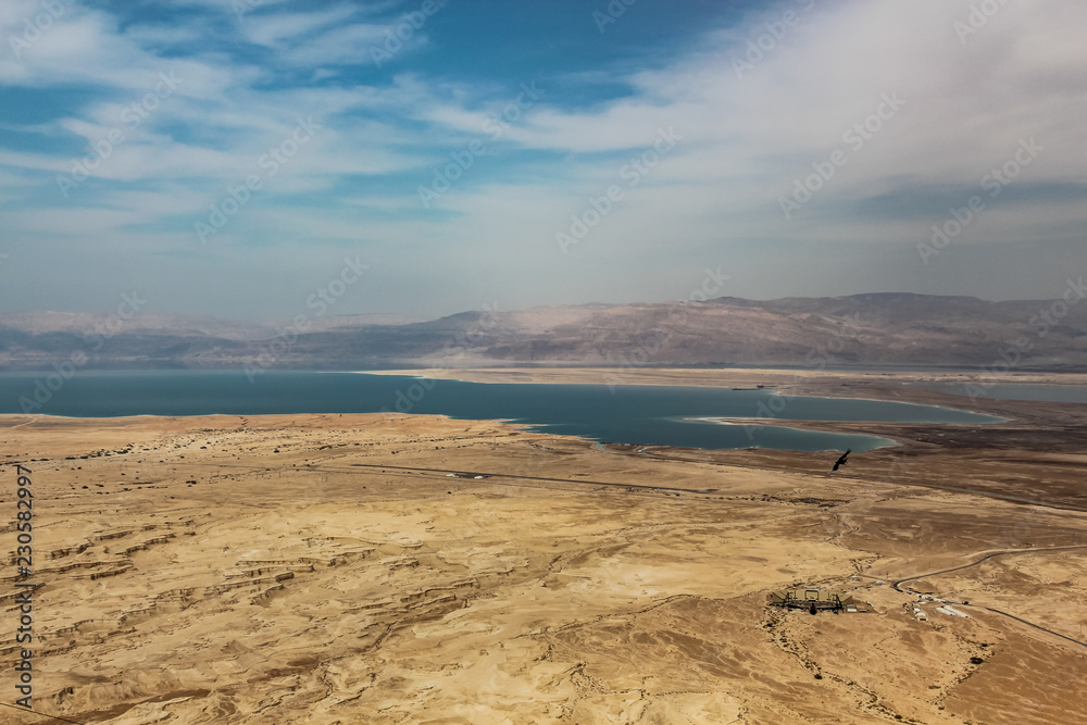 view from the mountains to the dead sea in israel