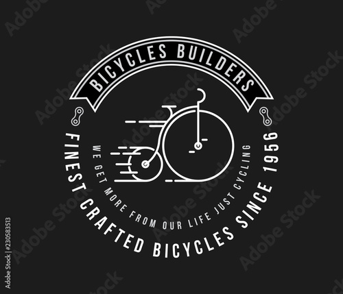 Bicycles fine crafted white on black