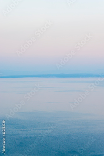 Adriatic sea at sunset in Northern Croatia, Crec and Krk islands
