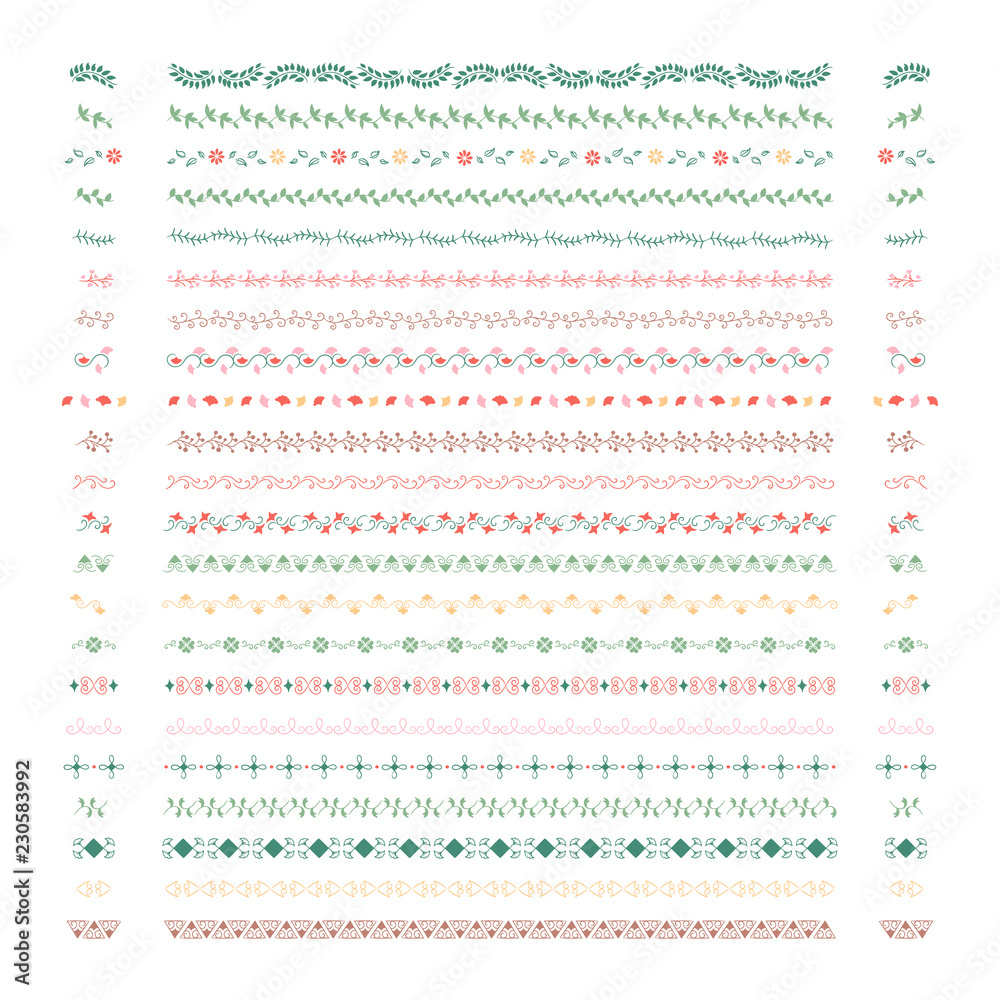 Collection of divider design element vectors Collection of divider design element vectors