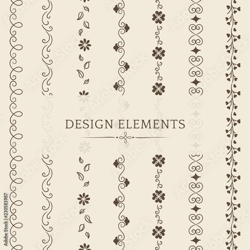 Collection of divider design element vectors