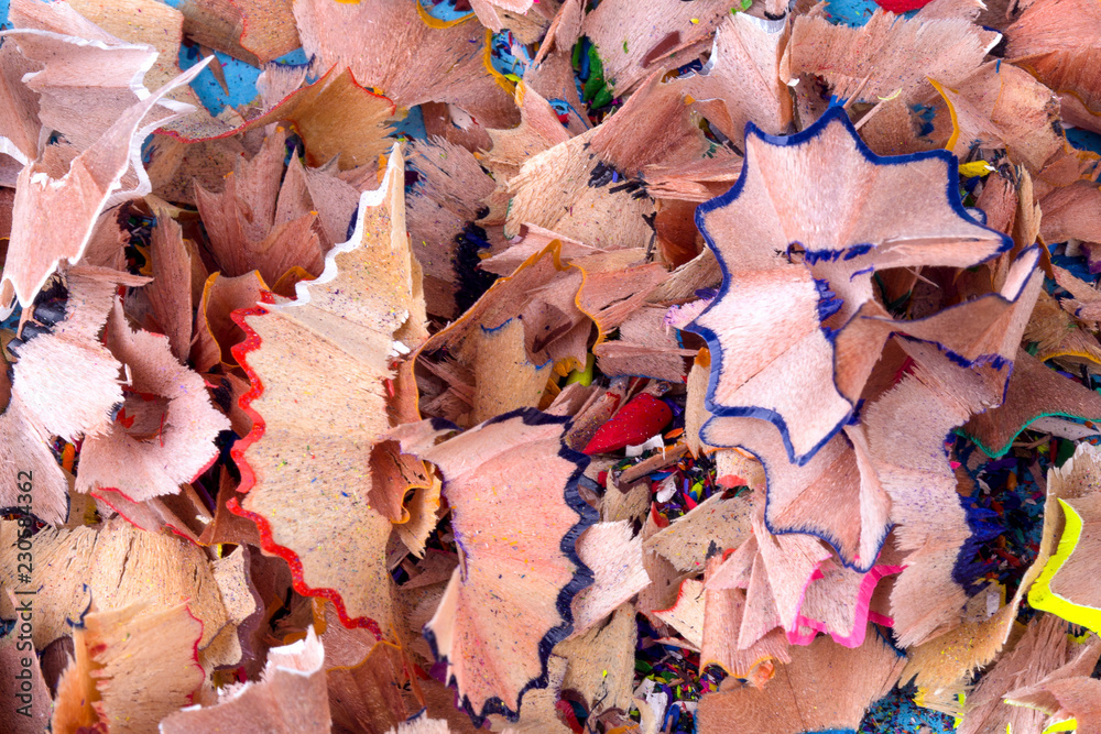 color pencil shavings