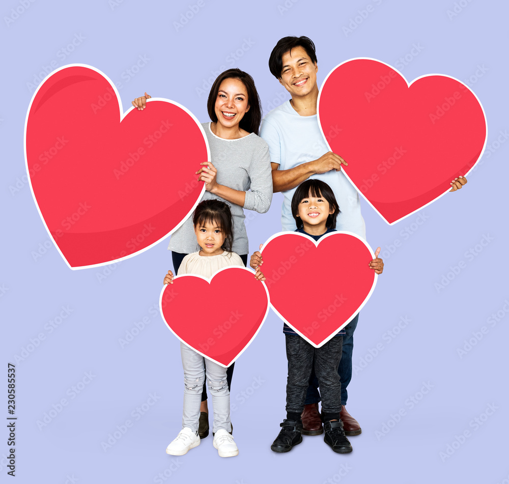 Happy family expressing their love Happy family expressing their love