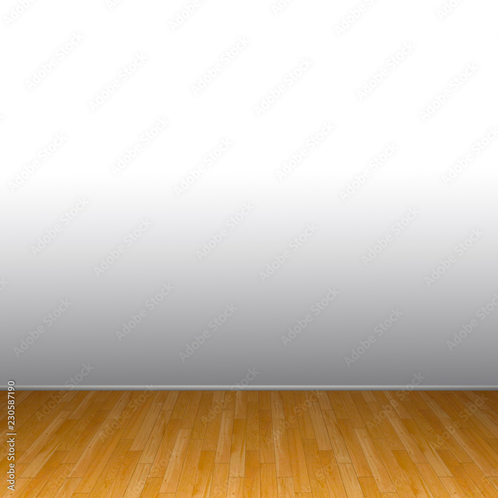 Naklejka premium 3d illustration interior rendering of concrete wall and wooden floor