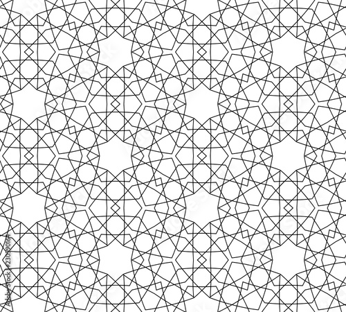 vector black and white seamless pattern