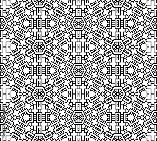 vector black and white  seamless pattern