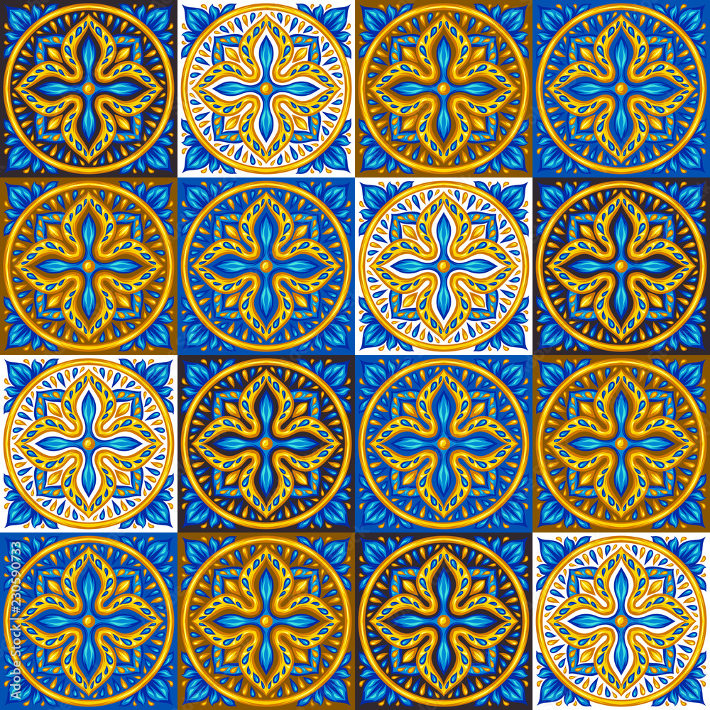 Moroccan ceramic tile seamless pattern.