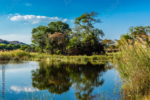 Landscape view of a lake in Headlands, Zimbabwe.