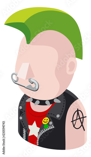 A Punk Man avatar cartoon person icon emoji