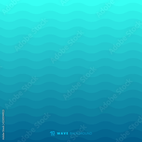 Abstract blue waves lines underwater background and texture
