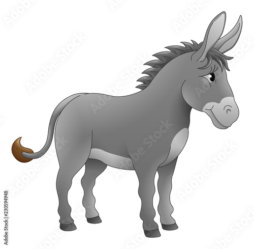 A donkey animal cute cartoon character illustration