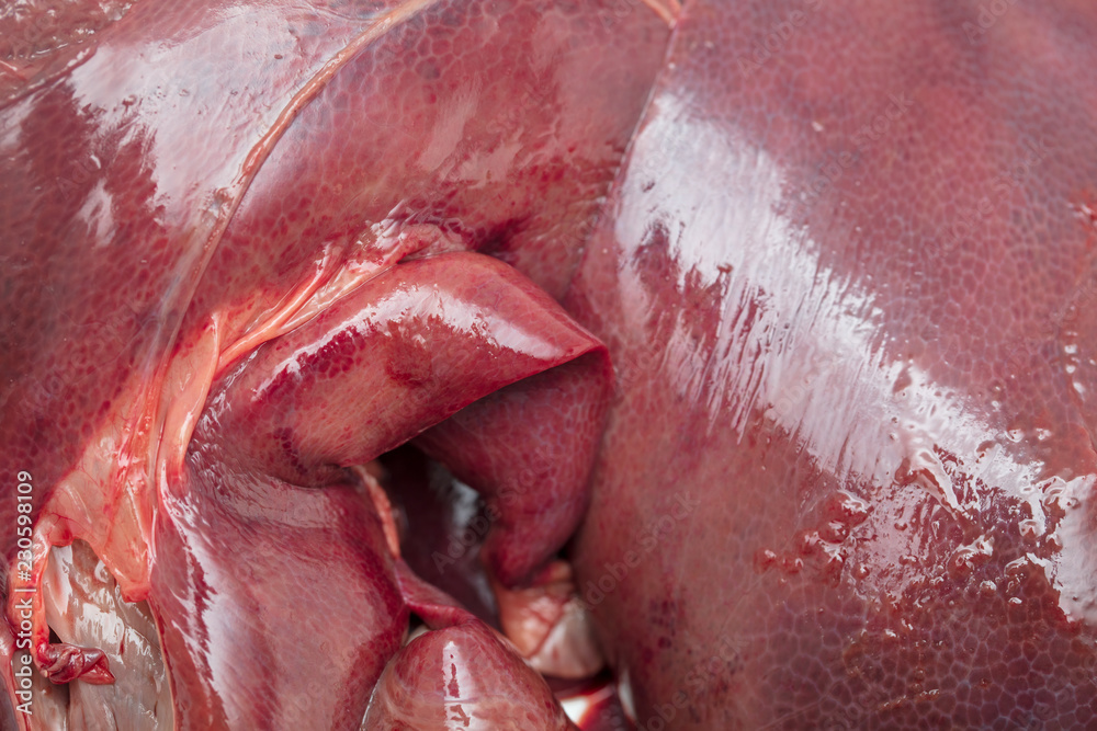 Obraz premium Pork liver pork as an abstract background
