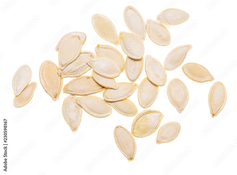 Pumpkin seeds isolated on white background Pumpkin seeds isolated on white background