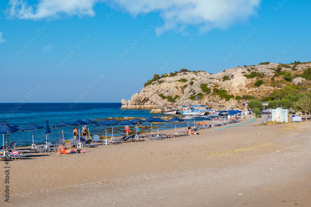 Beach in Kolymbia. Rhodes, Greece