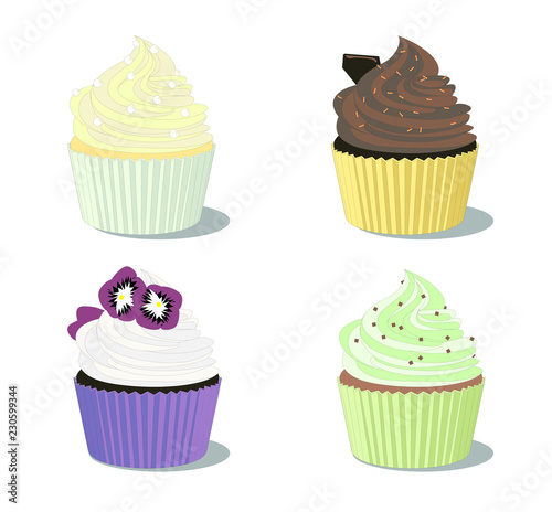 Illustration de cupcakes p  tisserie
