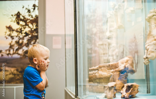 little boy history museum looks exhibits emotion