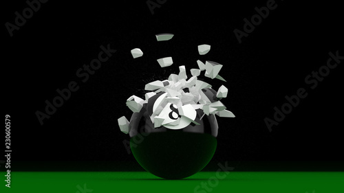 Boule de billard 8, explosion
