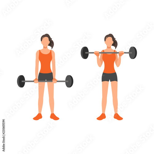 Bodybuilding woman set.  exercise. beautiful cartoon. cute girl in a fitness suit. Strong lifestyle concept, vector illustrations Isolated