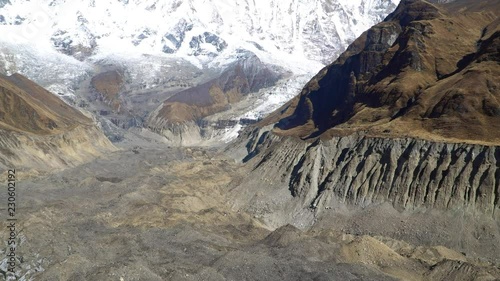 Himalayas mountain landscape in the Annapurna region. Annapurna peak in the Himalaya range, Nepal. Annapurna base camp trek. photo