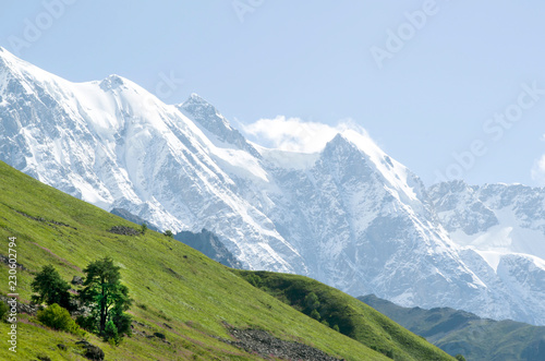 Beautiful view of peaks from valley Adishi , Georgia