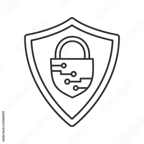 Cybersecurity linear icon