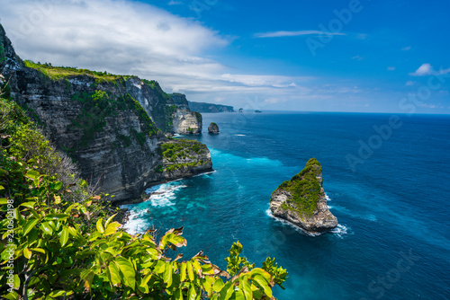Beautiful landscape view from Athu Beach on Nusa Penida in Bali