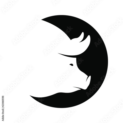 Pig head graphic icon. Logo. Pig head white sign in the black circle Isolated on white background. Vector illustration