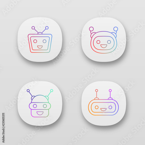 Chatbot app icons set