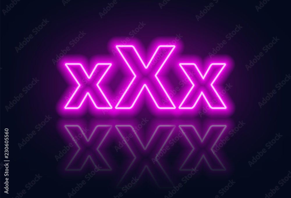 Xxx Neon Sign On A Dark Background Stock Vector Adobe Stock