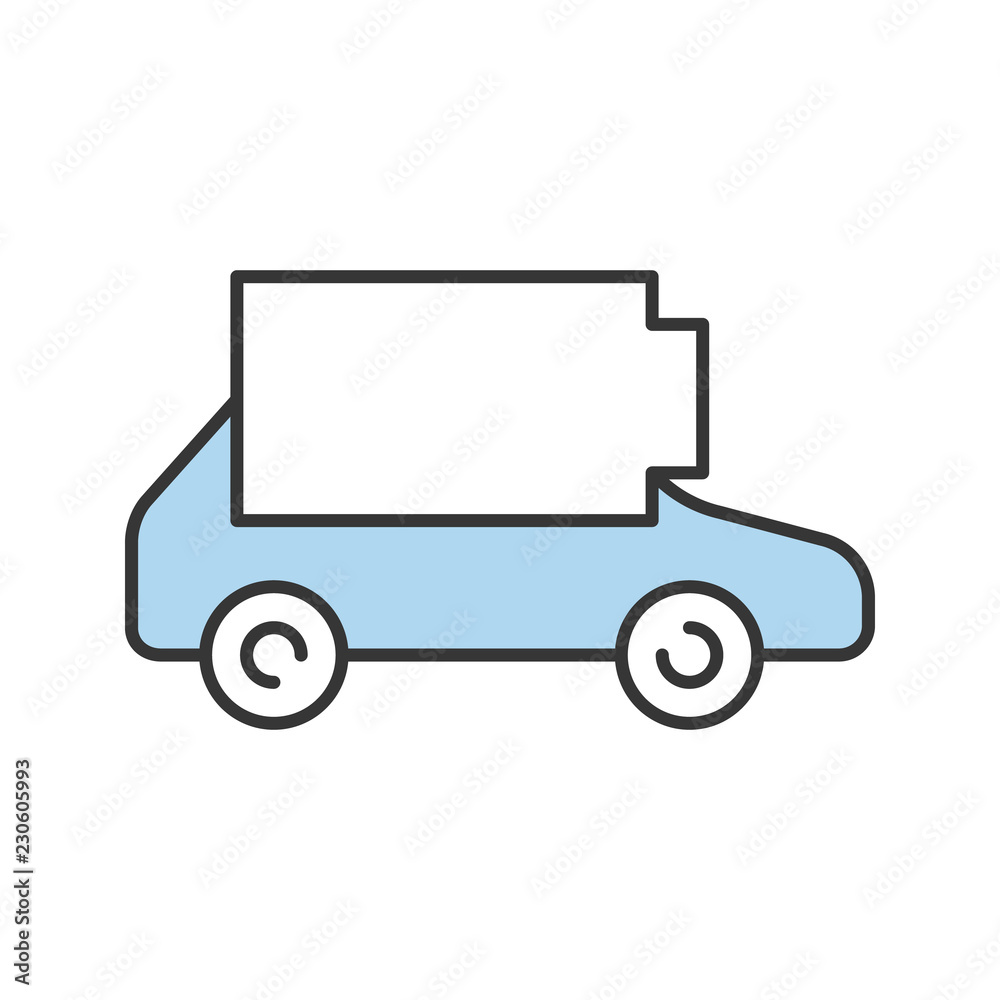 Discharged electric car color icon Discharged electric car color icon