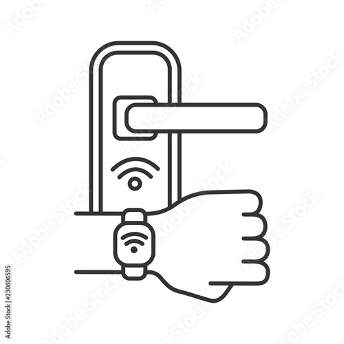 Door lock opened with NFC bracelet linear icon