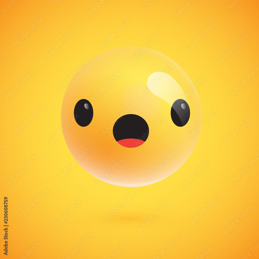 Cute high-detailed yellow emoticon for web, vector illustration Cute high-detailed yellow emoticon for web, vector illustration