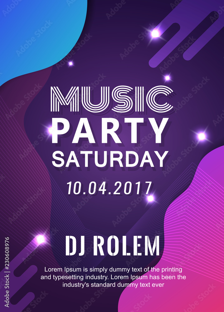 abstract background poster electronic dj music party design vector Stock  Vector | Adobe Stock