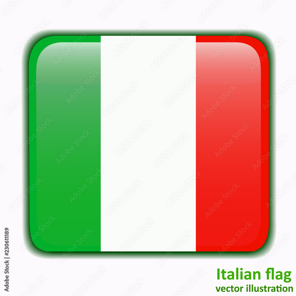 Button with flag of Italia. Vector. Button with flag of Italia. Vector.