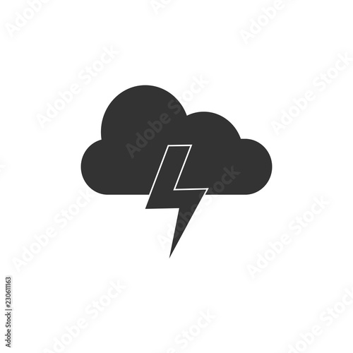 Cloud thunderstorm icon. Vector illustrations. Flat design.