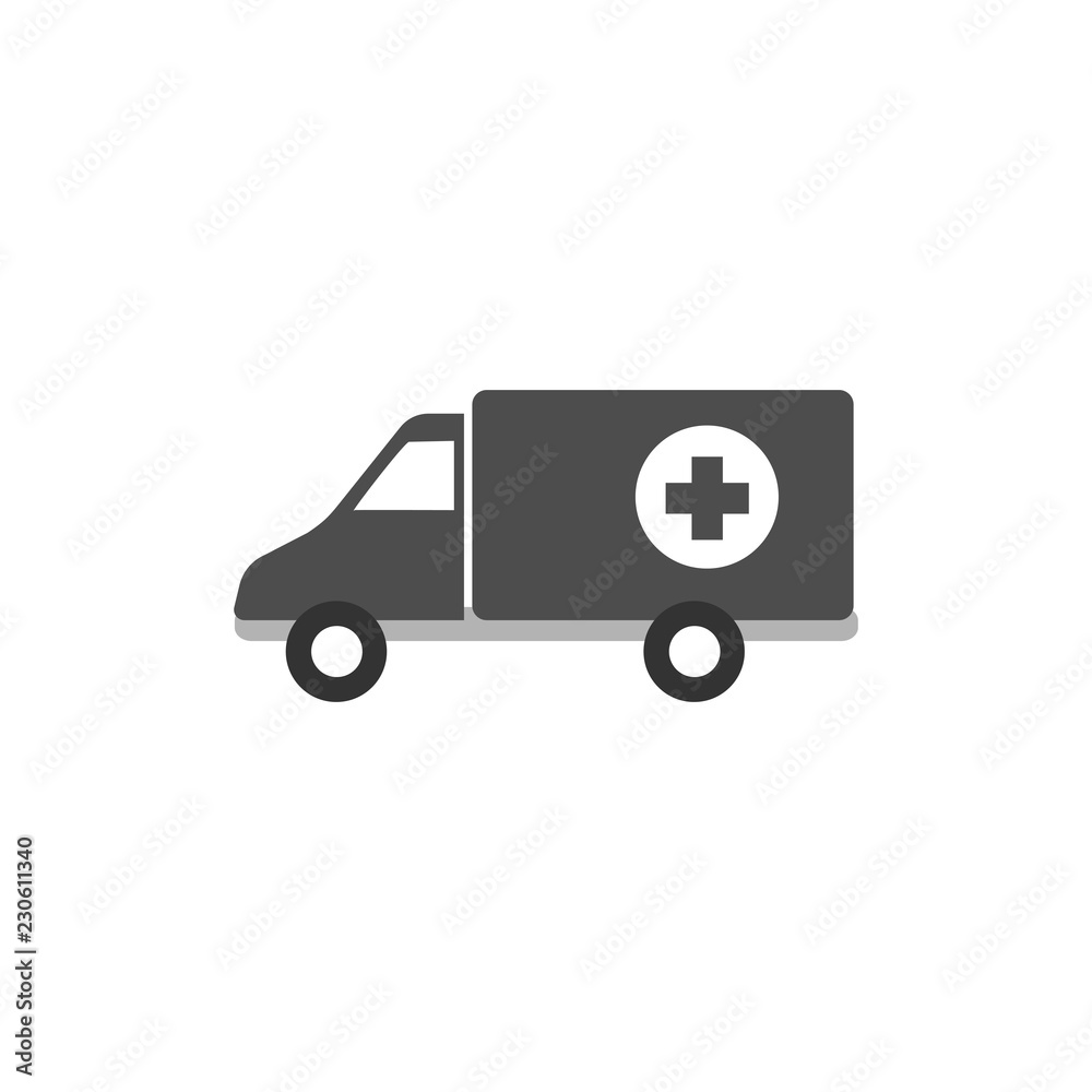 Ambulance icon, medical sign. Vector illustrations. Flat design.