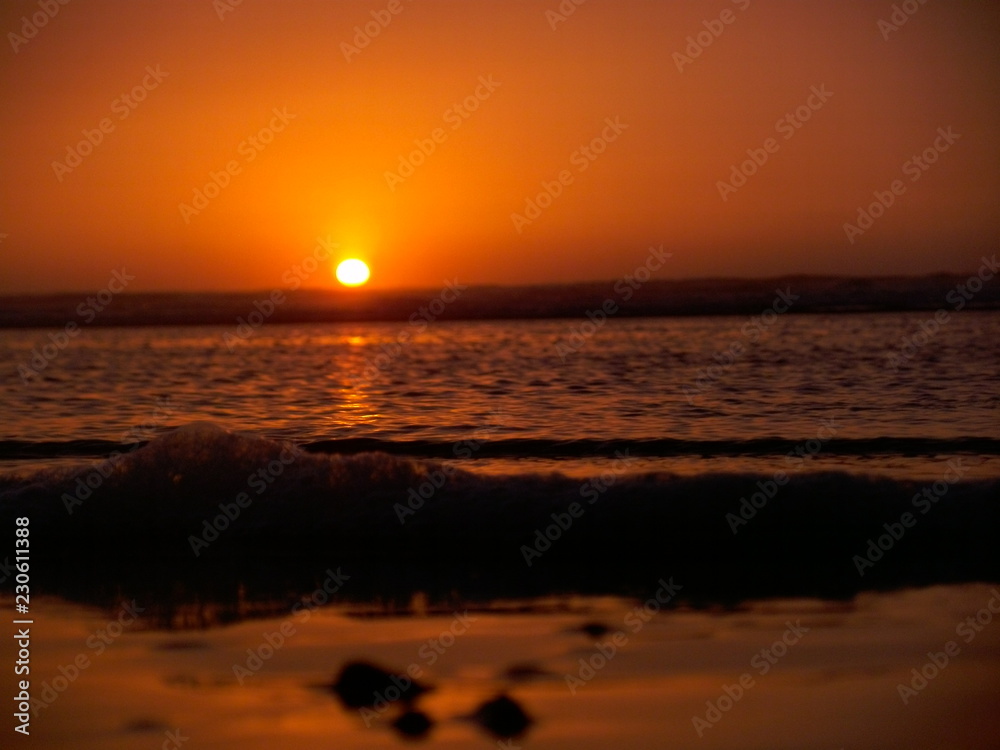 sunset on the beach