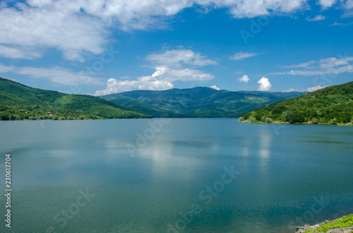 Blue lake with mountains - Strezevo artificial Lake, Bitola, Macedonia © Jove