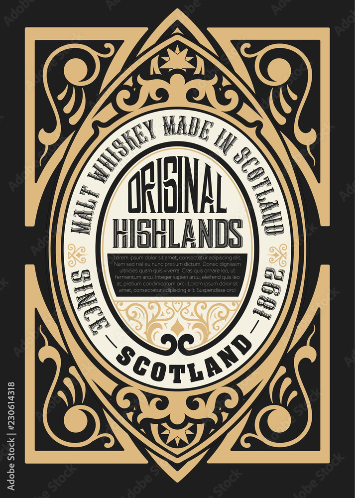 Obraz premium Whiskey label design