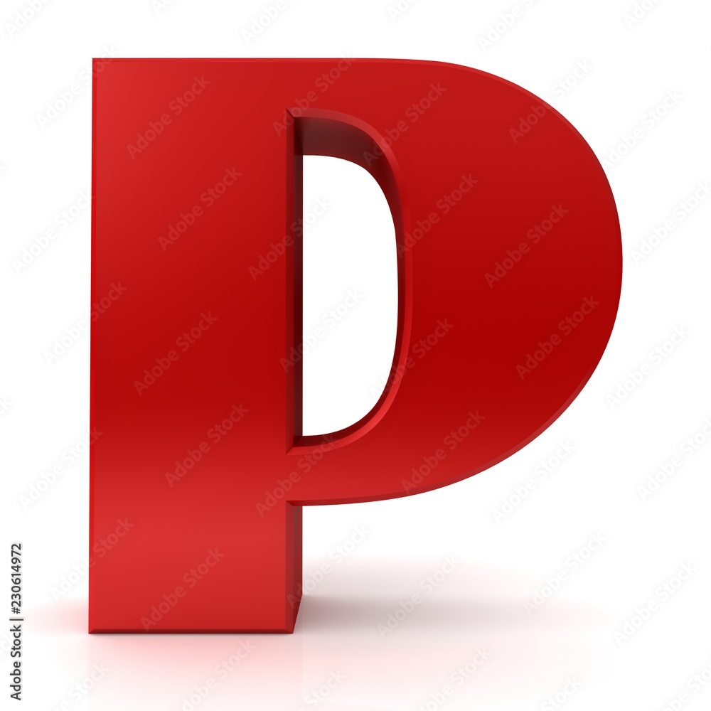 P letter red 3d P letter red 3d