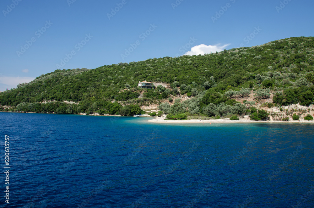 Scorpios island -property of the Onassis family – Ionian sea, Lefkada Island, Greece -  Mediterranean