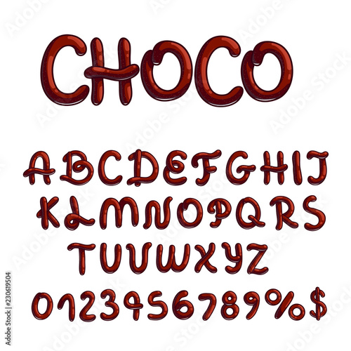 Chocolate font type on white background