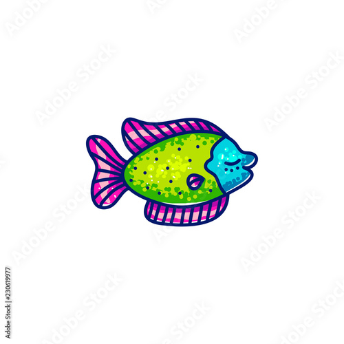 Colorful swimming marine fish 