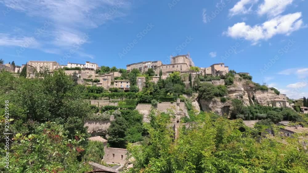 Walking with a video camera in the ancient French town of Gordes. Provence. France. Slow motion. Walking with a video camera in the ancient French town of Gordes. Provence. France. Slow motion.