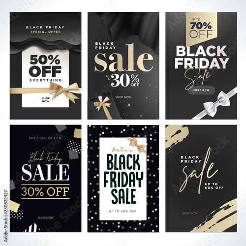 Black Friday sale. Vector illustration concepts of online shopping website and mobile website banners, posters, newsletter designs, ads, coupons, social media banners, marketing material.
