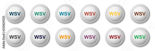 Button Set - Weiß simpel 3D - WSV