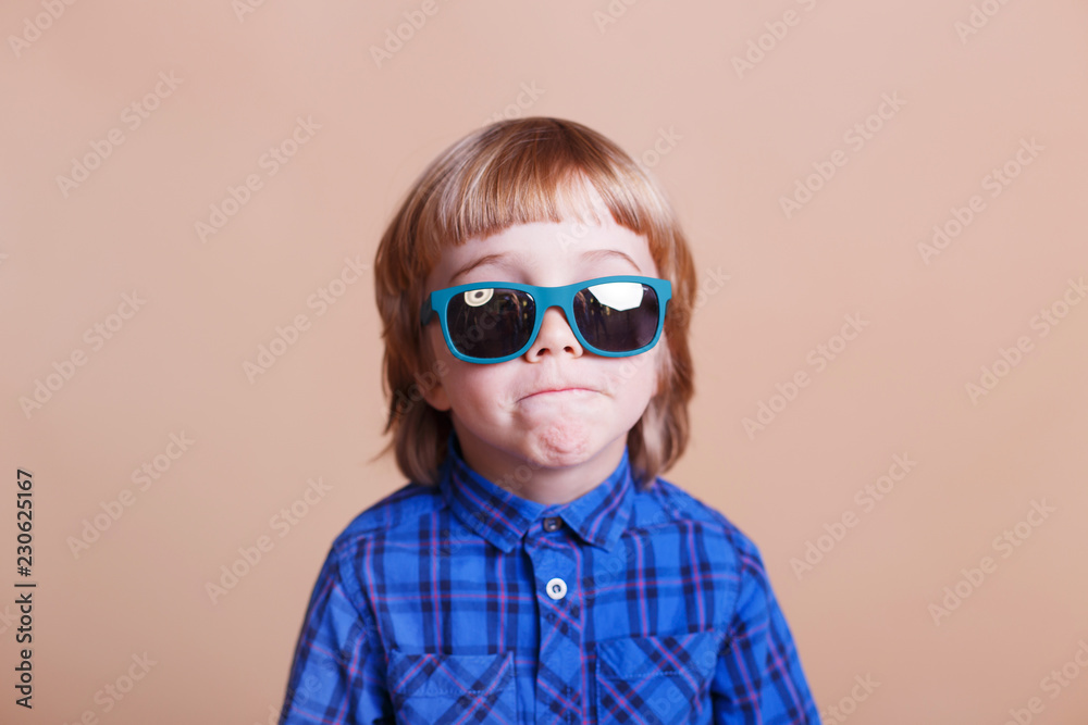 Portrait of a little serious boy Portrait of a little serious boy