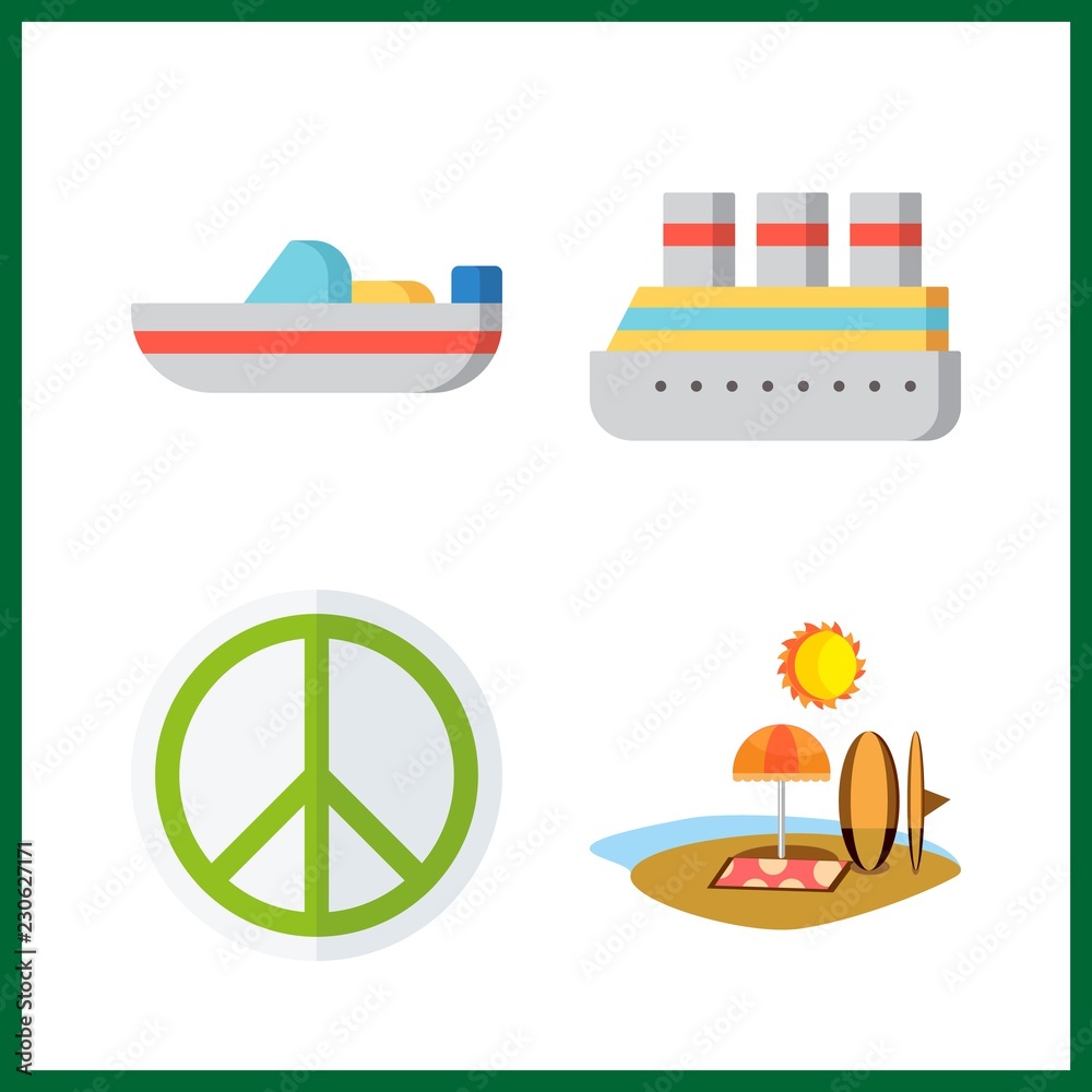 nature icon. cruise ship and boat vector icons in nature set. Use this illustration for nature works.