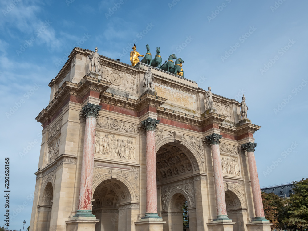 View of the Carrousel Arc de Triomphe in Paris France